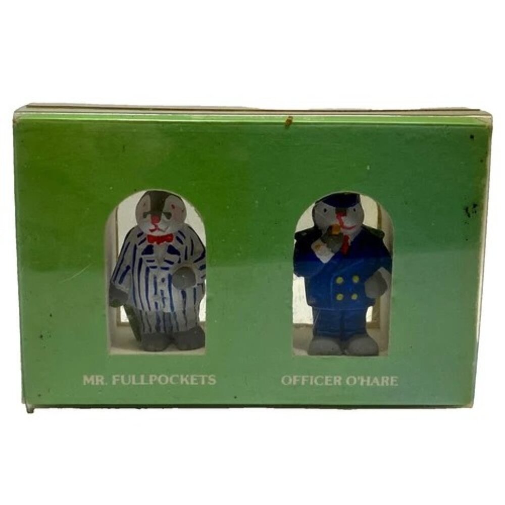 Vintage Dept 56 Miniatures Pewter Rabbits Set Of 2 Bunny‎ Police Hand Painted 1"
